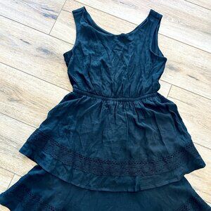 Wrangler Tank Dress Women’s Black Sleeveless Aztec Western Boho Ruffle Hem Small